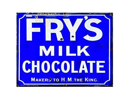 Ecool Fry's milk chocolate vintage style retro shabby chic vintage style picture metal wall plaque sign (280mm x 200mm)