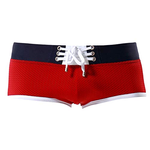 KPPONG Shorts de Bain Homme Maillot de Bain Sexy Boxer Natation Caleçon Trunk Shorts de Sport Plage Plus avec Cordon Réglable Élastique Cover