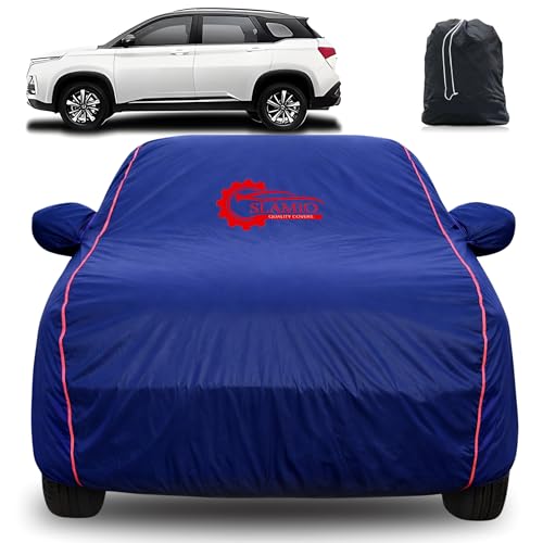 Image of 100% Waterproof Car Cover for MG Hector 2019-2022 Model | All-Weather, Dustproof & UV Protection | Heavy-Duty 3-Layer Fabric | Custom Fit with Mirror & Antenna Pocket | Navy Blue