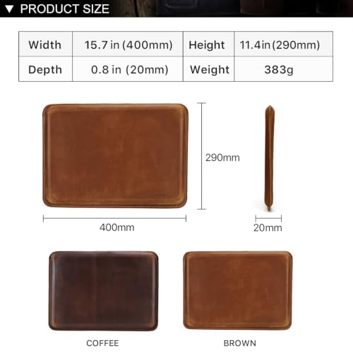 Image of CONTACTS Full Grain Leather 16 inch Laptop Case Slim Laptop Sleeve | Compatible with MacBook Pro 16.2 inch, Handmade, Light Brown