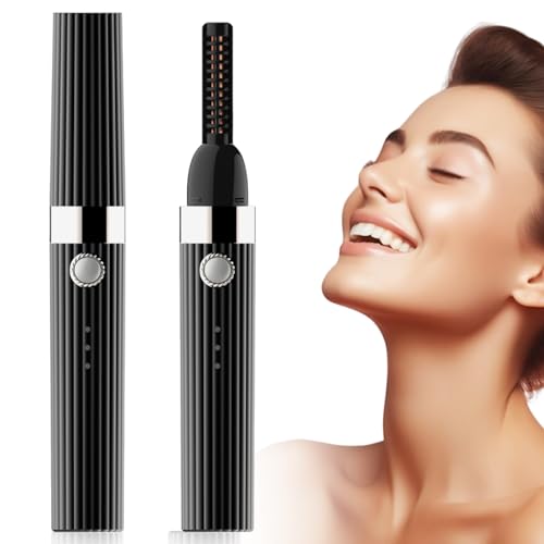 ホットアイラッシュカーラー - 女性用電動アイラッシュカーラー USB充電式、3つのヒートモードナチュラルカーリング 24時間長持ちまつげカーラー 女性用 メイクアップツール(ブラック)