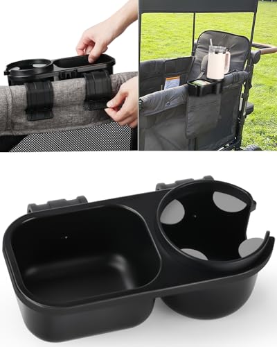 Image of Cup and Tray Holder for Wonderfold Wagon W4 & W2 - Suitable for Stanley 30oz/40oz and Other Cups and Bottles - Does Not Take Up Space (Cup and Snack Tray)