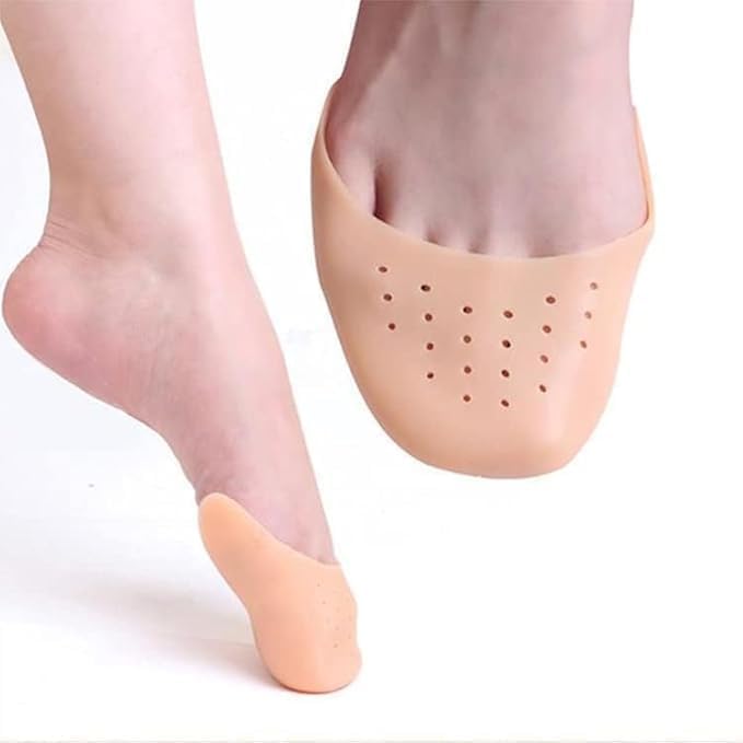 Image of 2 Pcs Soft Silicone Gel Pointe Ballet Dance Shoe Toe Pads Toe Protector with Breathable Hole Instant Cooling and Soothing Relief Gel Blister Pads Foot Health, Ball-of-Foot Cushions