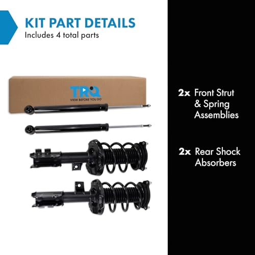 Image of TRQ Front and Rear Complete Strut Assembly & Shock Absorber Kit Complete Strut & Coil Spring Assembly Compatible with 2015-2019 Hyundai Sonata 2016-2020 Kia Optima