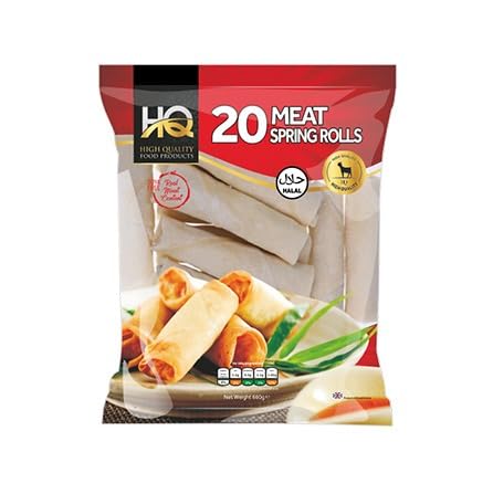HQ Meat Spring roll - 20Pcs, Made with boneless chicken, Special blend of spices, Appetizing side dish or snack, Perfect sized spring roll, 660g (Pack of 1)