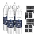 GLACIER FRESH Replacement for LT800P Refrigerator Water Filter and Air Filter, Compatible with LG LT800P, LT800PC, LSXS26326S, Kenmore 46-9490, and LG LT120F, ADQ73214404 Air filter Combo 4 Pack