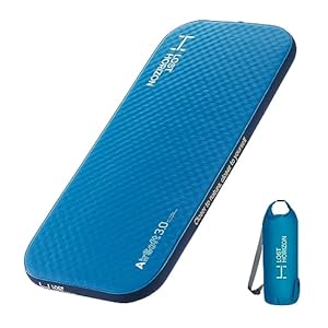 LOSTHORIZON 3” Thick Self Inflating Sleeping Pad with Solid Foam, Camping Mattress with Pump Sack, Portable Roll Up Bed, Inflatable Outdoor Mat for Rooftop Tent Car Truck Van, 4 Season