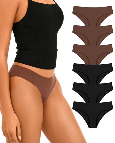 Image of SHARICCA Women Seamless Cheeky Bikini No Show Panties Ladies Invisible Breathable Briefs Soft Stretch Underwear Multi Pack