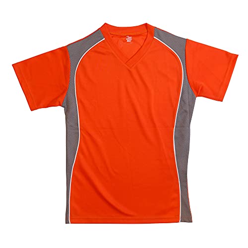 V-NECK JERSEY ORANGE W/GRANITE SIDE PANEL-YOUTH-XS