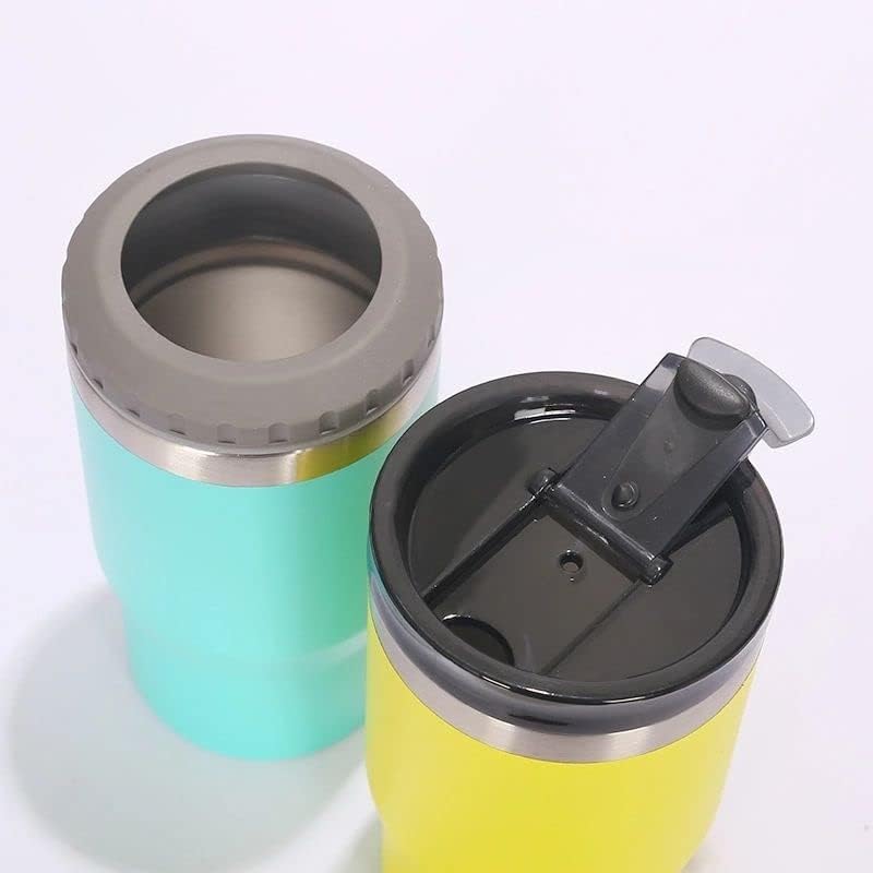 14oz 4 in 1 Stainless Steel Can Cooler Beer Bottle Insulator With 2 Lids for 12oz can&bottle, Double walled insulated Thermocooler &Travel Mug Holder Keeping Your Bevearge Cold (PINK#) - Image 5