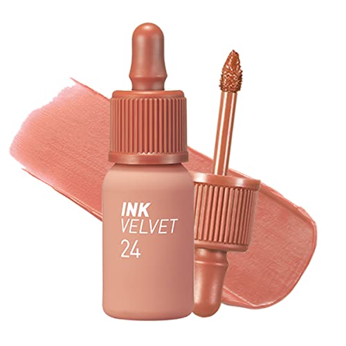 Peripera Ink the Velvet Lip Tint | High Pigment Color, Longwear, Weightless, Not Animal Tested, Gluten-Free, Paraben-Free | #024 MILKY NUDE, 0.14 fl oz