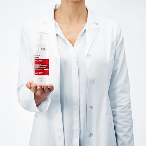 Dercos, Shampooing Stimulant Anti-Chute Energy+, Enrichi en Aminexil, Cheveux Cassants, Vichy, 400ml (Lot de 2)