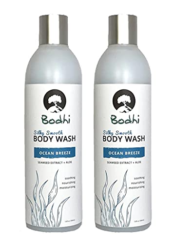 Bodhi Natural Body Wash for Men & Women | Moisturizing Bodywash With Seaweed Extract & Aloe Vera | Vegan Sulfate-Free Bath & Shower Gel | Eco Friendly Products | Ocean Breeze, 16 Ounces, 2 Pack