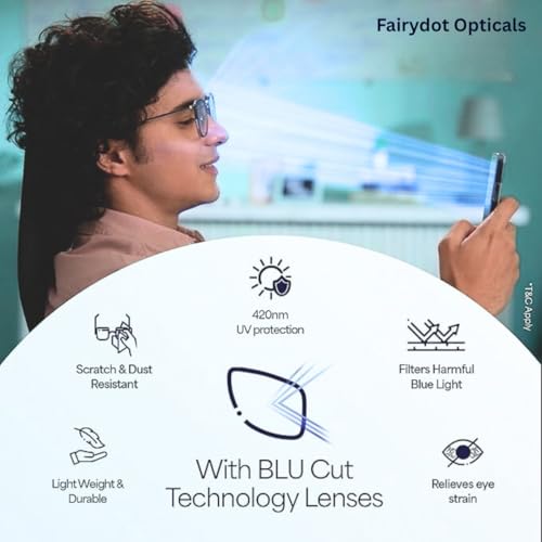 Image of Premium Zero Power Blue Cut With Photochromic Lens | Anti Glare and UV Protection Full Frame Navigator Unisex Spectacles Glasses