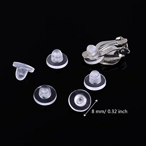 Maxdot 100 Pieces 4 Size Earring Pads Silicone Comfort Earring Cushions For Clips On Earrings, Clear #TOP4