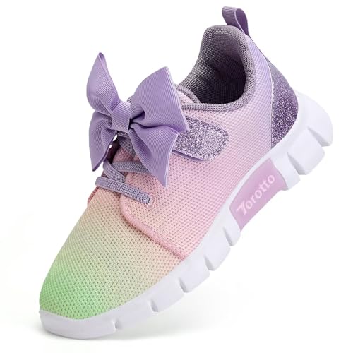 Torotto Girls Sneakers Lightweight Walking Shoes Comfortable Running Tennis Shoes for Toddler Little Kid/Big Kid