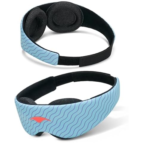 Manta Kids Sleep Mask - Comfy & Cute Blackout Sleeping Mask for Kids with Adjustable Eye Cups, Soft & Breathable Machine Washable Kids Eye Mask for Kids Girls, Boys, Toddler Aged 6+ (Arctic Blue) Cover