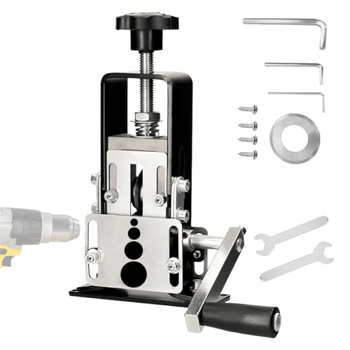Image of Xfopz Manual Wire Stripping Machine Gauge Wire 0.06-1 inches,Scrapping Copper Wire Peeler Machine,Drill Powered Hand Crank Wire Stripper Tool for Scrap Copper Recycling