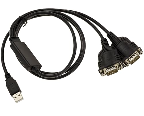 Cordon convertisseur USB vers 2 ports série RS-232 COM DB9 de 1.5m Prolific