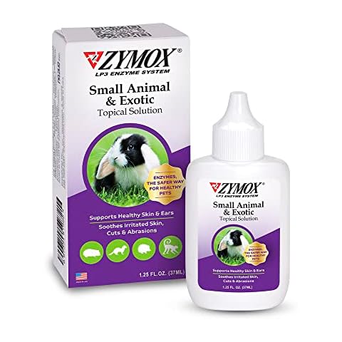 Zymox Small Animal & Exotic Topical Solution, 1.25 oz. – Supports Healthy Skin & Ears for Dog, Cat, Rabbit, Guinea Pig, Ferret, Hamster, Chinchilla, Monkey Cover