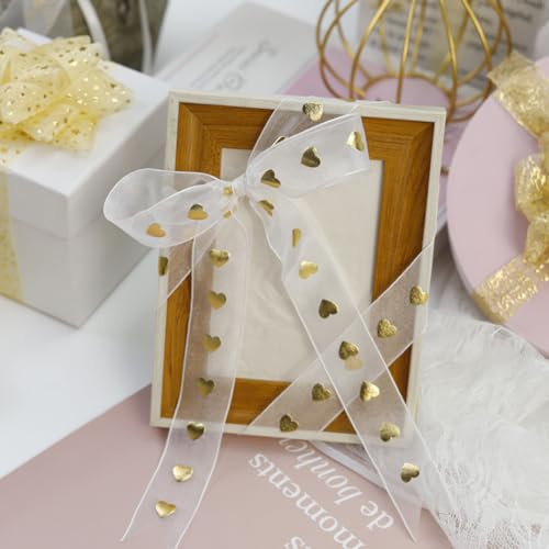 Pilikoll 2 Rotoli Nastro di Raso Stampato a Cuore