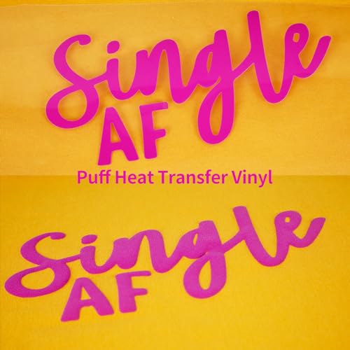 Image of RENLITONG 3D Puff HTV Matte Heat Transfer Vinyl Roll 12 inch x 7ft Iron on for Heat Press T Shirt for All Cutter Machine Heat Vinyl Design (7ft, 3D Puff Purple)