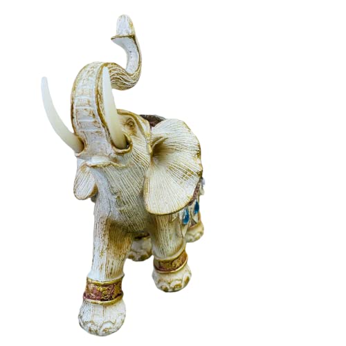 Image of AUGEN Polyresin Elephant Idol Statue Showpiece for Home Decor Decoration and Gifting (1 Piece,7145B2)-A