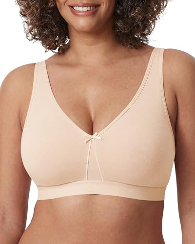 Easybunny Cotton Minimizer Bras for Women Plus Size,Wireless Full Coverage Bra,Soft Support Comfort Everyday Bra No Padded-Nude,3XL