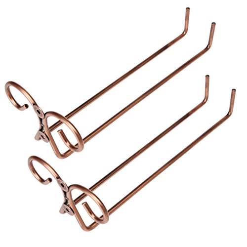 Soportes para Copas, Foxom 2 Pcs Retro Vintage Soporte de Cristal de Vino Del Metal para Exhibir Copas Cocina Sala Bar Casero (27 x 12 cm)