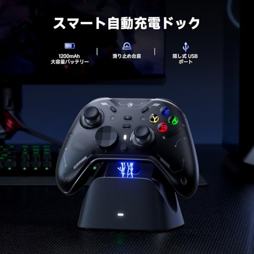 undefined ECHTPower コントローラー PC Switch2 充電ドック 6軸ジャイロ 2.4Gレシーバー ホール効果スティック/トリガー ABXY切り替え可能 1200mAh 1000Hz 連射 背面ボタン 取り外しカバー 2 種類十字キー 4方位振動 無線/有線接続 ドリフト防止 PC/Switch2/Steam/Android/iOS/スマホに対応 ブラック の商品画像 4