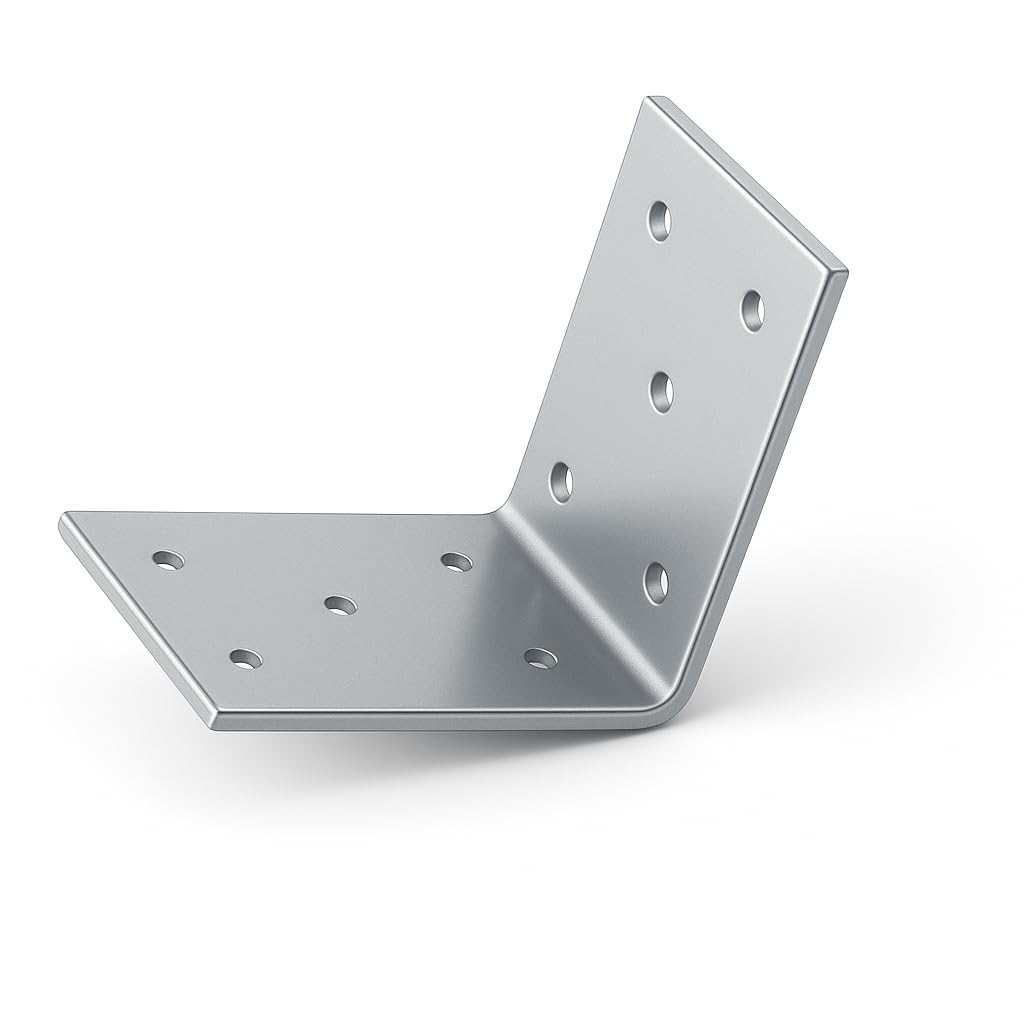 Corner Brace Brackets 80x80x60x2mm (Pack of 10) – Robust Steel Connector L-Shape Bracket Fastener Zinc Finished for Wood Cabinets Furniture Brace Shelf Supporter