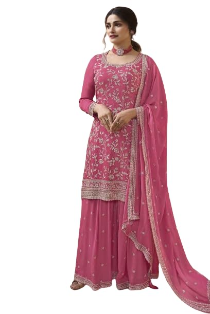 Design a new Embroidered Chinon Sharara Salwar Suit for women redy to wear