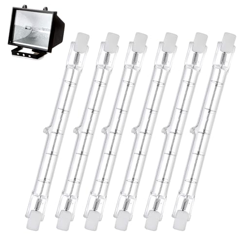 OIHCAZ 6Pack r7s Halogen Bulb 118mm, 400W 220V J118 Security Halogen Light Bulbs Tungsten Linear Light 4300lm 2700K Warm White Floodlight Bulb