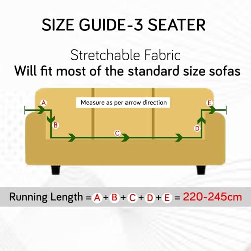 Image of HOKIPO 200gsm Dual Tone Knitting Jacquard Sofa Cover 3 Seater Fully Covered, Olive Green (AR-6034-GRN)