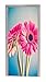 A.Monamour Adesivo Porta Autoadesiva Vintage Fiori Rosa Sfondo Floreale Natura Arte Decori Vinile PVC Adesivi per Porte Interne 3D Pellicola Adesiva Poster Sticker Murale Decorazione da Parete
