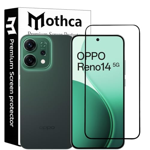 Image of Mothca Military-Grade Tempered Glass Screen Protector Compatible for Oppo Reno 14 Pro with Edge to Edge Coverage - Case Friendly, Anti-Scratch & Bubble-Free Installation Kit