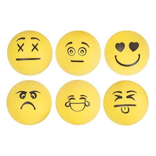 STIGA 6 Pack Emoji Ping Pong Balls - 40mm ITTF Regulation Size and Weight Ping Pong Balls