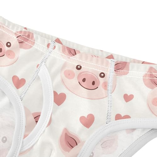 Wusikd Cute Pig Face Boys' Underwear Cotton Pink Boys Briefs Soft Toddler Underwear 2T4