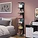Fixwal 7 Tier Wall Mounted Shelf Unit Black Floating Shelves with LED Lights Lack Wall Shelf for Home Decor Organizer Display