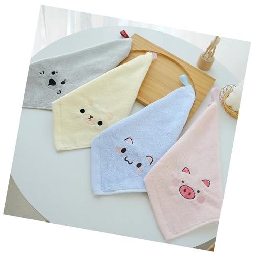タオルハンカチ ハンカチタオル おめかしアニマルハーフハンカチタオル 可愛い 粗品 挨拶品 引っ越し 挨拶用ギフト 景品 リニューアル プチギフト ギフト ループ付き 4色セット