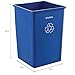 Global Industrial Square Plastic Recycling Trash Can, 35 Gallon Capacity, Indoor/Outdoor Rated, 19-1/2