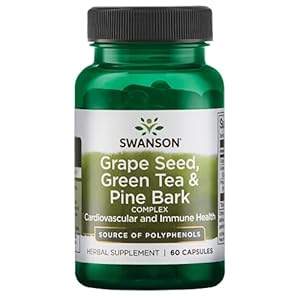Swanson Grape Seed Green Tea & Pine Bark Complex Heart Cardiovascular Immune Support Health Antioxidant Healthy Blood…
