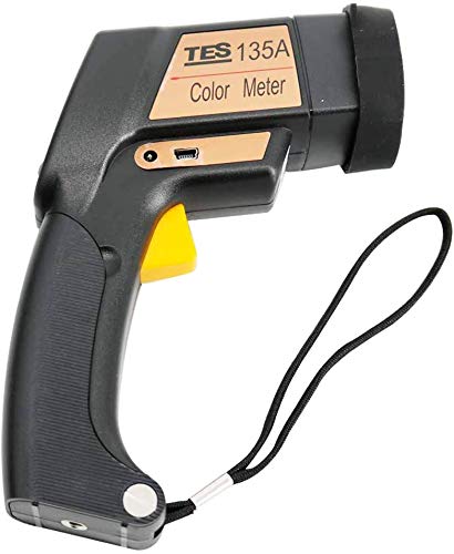 Side view of the TES-135A Color Meter showing the trigger button for measurement