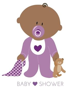 Baby Shower : Black Baby in Purple, Memory Journal, Message Book, Guestbook, Journal, Pregnancy, Motherhood, Mum, Mother, Dad, Father, Baby, Girl, Boy, Twins, Parents, Friends, Family to Write in, 60