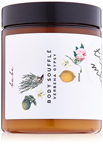 Babe Body Soufflé 200ml Verbena Gypsy- richly hydrating & nourishing natural body cream, perfect for moisturizing and soothing dry skin. Sweet almond oil, macadamia oil, & shea butter