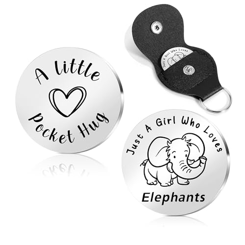 Elephant Gifts For Women Elephant Keyrings For Women "Just A Girl Who Loves Elephants" Elephant Gift Elephant Ornament Pocket Hug Elephant Present Graduation Back To School Christmas