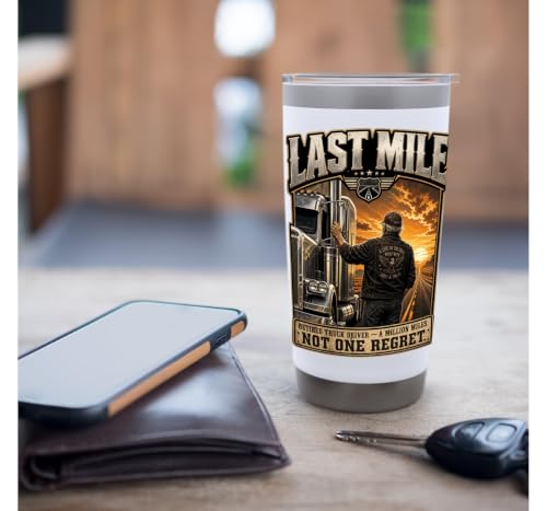 Chauffeur de camion retraité Last Mile Big Rig Trucker Retraite Gobelet isotherme en acier inoxydable double paroi – vue 7