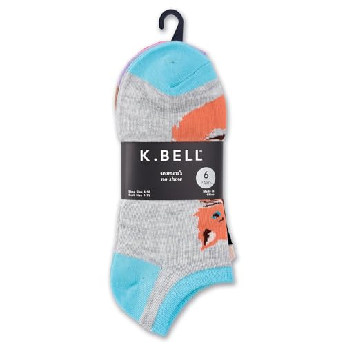 Image of K. Bell women's Fun Food & Drink Low Cut Socks - 6 Pairs - Cool & Cute Novelty Gifts