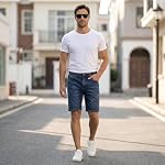 Urban Star Hommes Relaxed Fit stretch Denim Short Comfort Jean Short