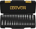 LEXIVON Master TORX Bit Socket Set, Premium S2 Alloy Steel | Complete 34-Piece, Solid Star & Tamper Proof T6 ~ T70 | Enhanced Storage Case (LX-149)